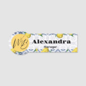 Porte-nom Méditerranéen Bliss Restaurant Moderne Employé (Devant)