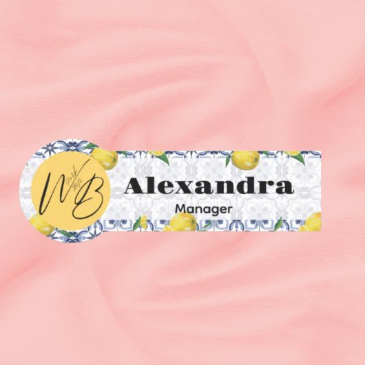 Porte-nom Méditerranéen Bliss Restaurant Moderne Employé