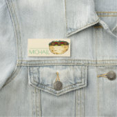 Porte-nom Méditerranéen Falafel Pita Restaurant Server (En situation)