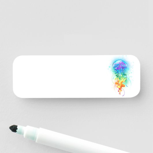 Porte-nom Méduse arc-en-ciel (En situation)