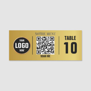 Porte-nom Menus de code QR - Plaque gravée personnalisée D