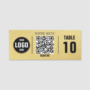 Porte-nom Menus de code QR - Plaque gravée personnalisée D