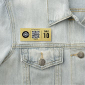 Porte-nom Menus de code QR - Plaque gravée personnalisée | D (En situation)