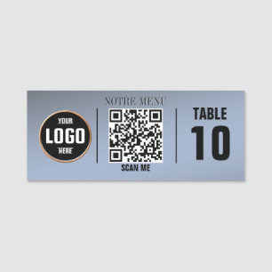 Porte-nom Menus de code QR - Plaque gravée personnalisée D