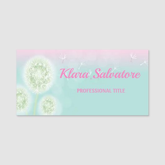 Porte-nom Merveilleux grand parfait Dandelion (Devant)