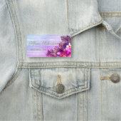 Porte-nom Merveilleux Grand Parfait Violet Avec Fleurs (En situation)