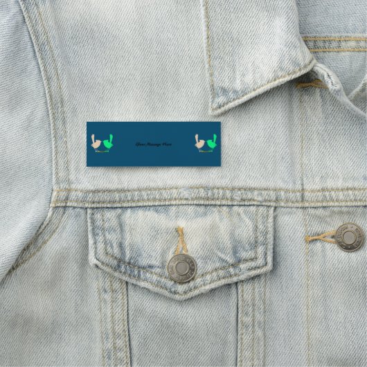 Porte-nom Message do-it-yourself, oiseaux roses et verts s'e (En situation)