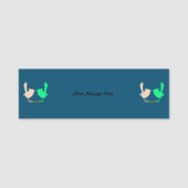 Porte-nom Message do-it-yourself, oiseaux roses et verts s'e (Devant)