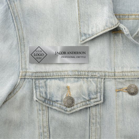 Porte-nom Métal argenté (En situation)