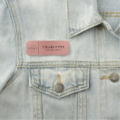Porte-nom Metallic Rose Gold Logo Office Employee Staff (En situation)