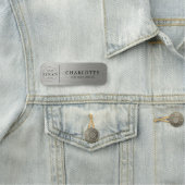 Porte-nom Metallic Silver Custom Logo Office Employee Staff (En situation)