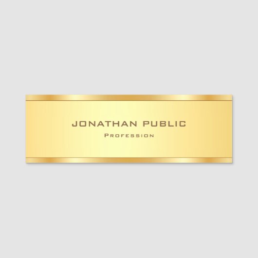 Porte-nom Métallure Or Moderne Élégant Professionnel Haut (Devant)