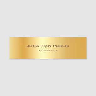 Porte-nom Métallure tendance Gold Moderne Modèle élégant