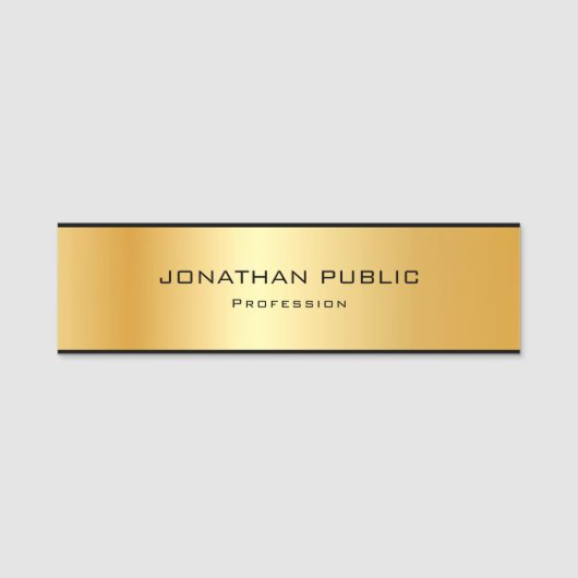 Porte-nom Métallurgique Gold Look Modèle Élégant Professionn (Devant)