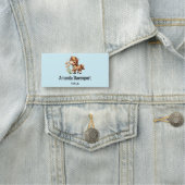 Porte-nom Mignonne Pony Mange Manger Des Marguerites (En situation)