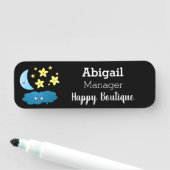 Porte-nom Mignons étoiles chantant, lune et bande dessinée d (En situation)