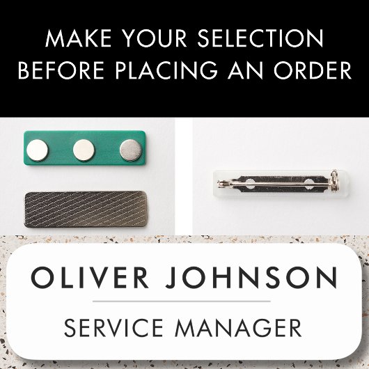 Porte-nom Minimal moderne simple blanc professionnel magnéti