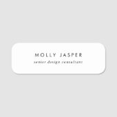 Porte-nom Minimal moderne Simple Clean White Professionnel (Devant)