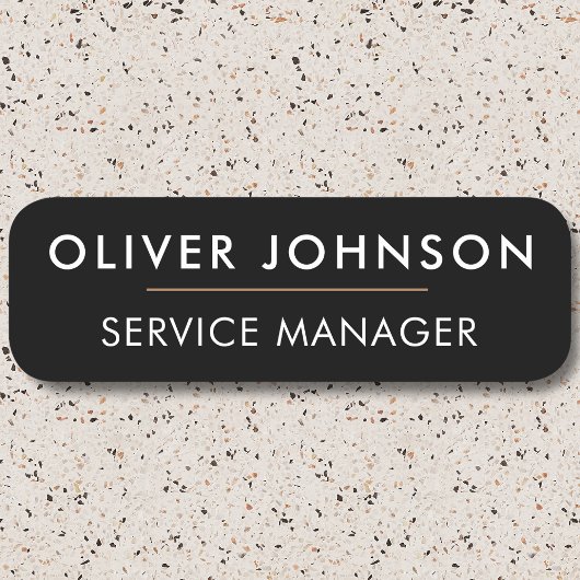 Porte-nom Minimal moderne simple noir professionnel magnétiq