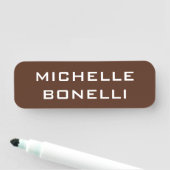 Porte-nom Minimalist Plain Modern Brown (En situation)