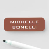 Porte-nom Minimalist Plain Modern Brown (En situation)