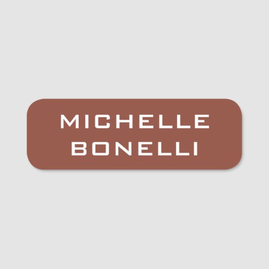 Porte-nom Minimalist Plain Modern Brown (Devant)