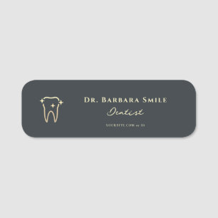 PORTE-NOM MINIMALISTE DENTISTE DENTISTE ORTHODONTIQUE DORÉ D