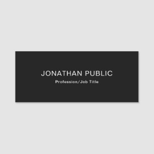 Porte-nom Minimaliste Elegant noir blanc Modèle simple