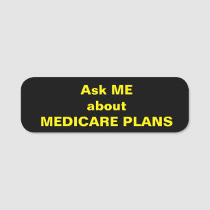 Porte-nom M'interroger sur MEDICARE PLANS Carré Nametag