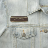 Porte-nom Mocha Dark Brown & Luxe Or Noir : Professionnel (En situation)