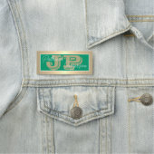 Porte-nom Mode Couleur Jade Vert Luxe Or Monogramme (En situation)