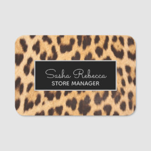 Porte-nom mode safari tache tache léopard imprimé guépard