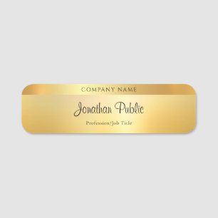 Porte-nom Modèle de nom de script élégant pour l'or glamo