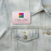 Porte-nom Modèle de script calciné Elegant Rose Gold (En situation)