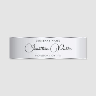 Porte-nom Modèle de script de typographie personnalisée en a