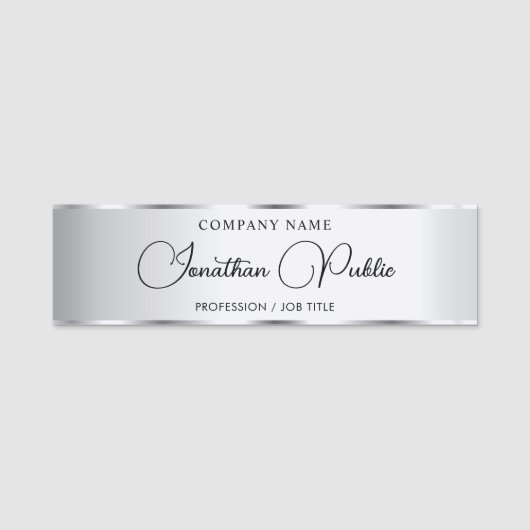 Porte-nom Modèle de script de typographie personnalisée en a (Devant)