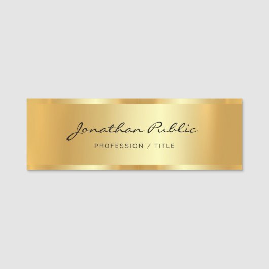 Porte-nom Modèle de script élégant professionnel glamour (Devant)