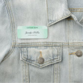 Porte-nom Modèle de script manuscrit moderne Mint Green (En situation)