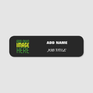 PORTE-NOM MODÈLE DE TEXTE D'IMAGE NOIRE SIMPLE ET MODERNE