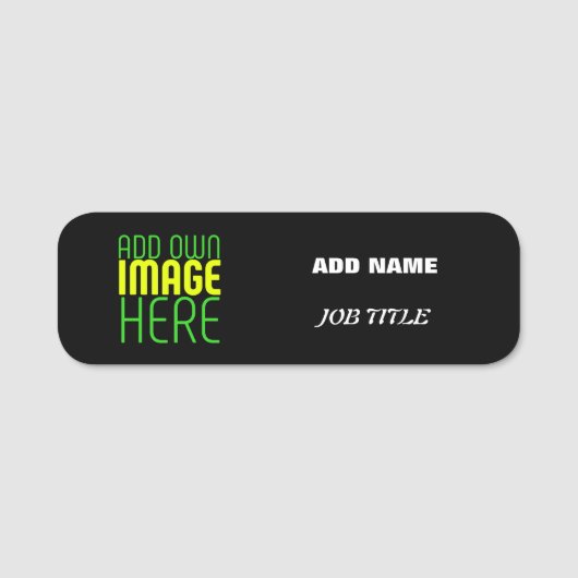 PORTE-NOM MODÈLE DE TEXTE D'IMAGE NOIRE SIMPLE ET MODERNE (Devant)