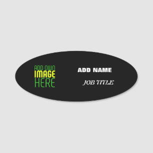 PORTE-NOM MODÈLE DE TEXTE D'IMAGE NOIRE SIMPLE ET MODERNE