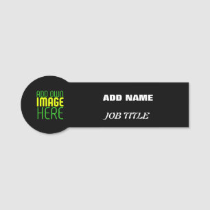 PORTE-NOM MODÈLE DE TEXTE D'IMAGE NOIRE SIMPLE ET MODERNE