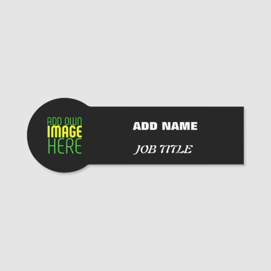 PORTE-NOM MODÈLE DE TEXTE D'IMAGE NOIRE SIMPLE ET MODERNE (Devant)
