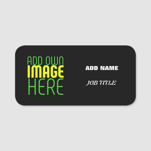 PORTE-NOM MODÈLE DE TEXTE D'IMAGE NOIRE SIMPLE ET MODERNE (Devant)