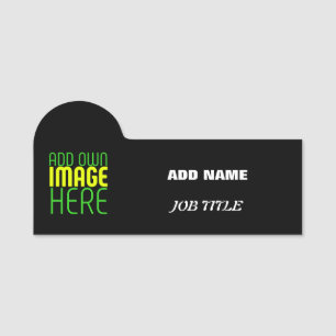 PORTE-NOM MODÈLE DE TEXTE D'IMAGE NOIRE SIMPLE ET MODERNE