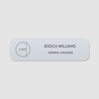 Porte-nom Modèle d'employé de logo personnalisé Silver Slate