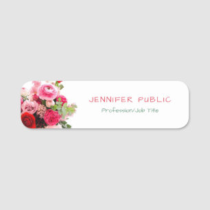 Porte-nom Modèle floral de fleurs de roses d'aquarelle