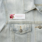 Porte-nom Modèle floral moderne de fleurs de roses (En situation)