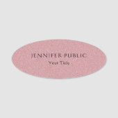 Porte-nom Modèle moderne Elegant Rose Parties scintillant or (Devant)