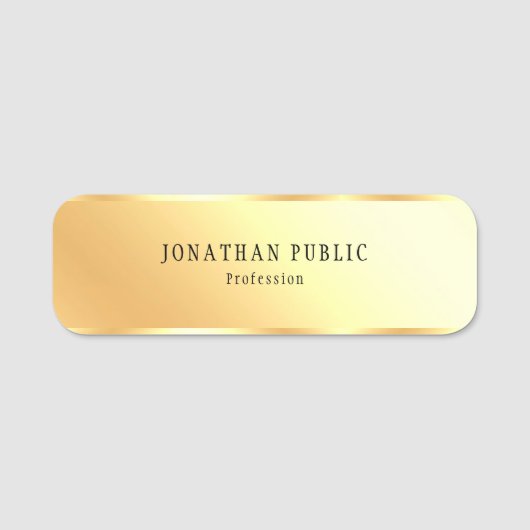Porte-nom Modèle moderne Glamor Gold Look Rectangle (Devant)